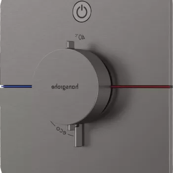 Baterie dus termostatata Hansgrohe ShowerSelect Comfort Q On/Off cu montaj incastrat necesita corp ingropat negru periat imagine