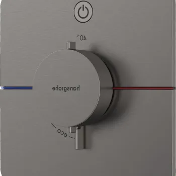 Baterie dus termostatata Hansgrohe ShowerSelect Comfort Q On/Off cu montaj incastrat necesita corp ingropat negru periat imagine
