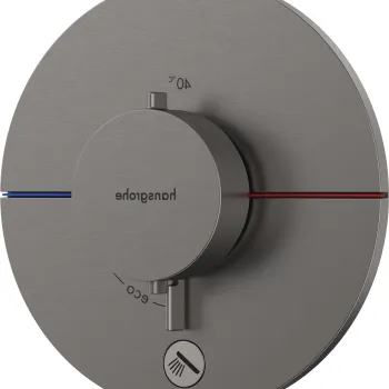 Baterie dus termostatata Hansgrohe ShowerSelect Comfort S cu montaj incastrat necesita corp ingropat negru periat imagine