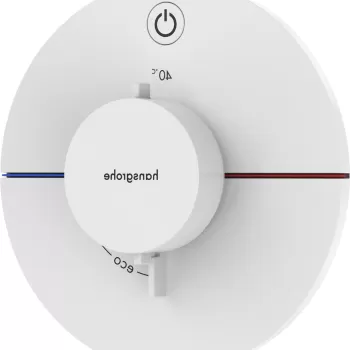 Baterie dus termostatata Hansgrohe ShowerSelect Comfort S On/Off cu montaj incastrat necesita corp ingropat alb mat imagine