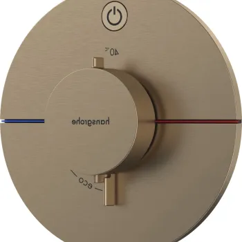 Baterie dus termostatata Hansgrohe ShowerSelect Comfort S On/Off cu montaj incastrat necesita corp ingropat bronz periat imagine