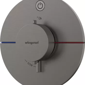 Baterie dus termostatata Hansgrohe ShowerSelect Comfort S On/Off cu montaj incastrat necesita corp ingropat negru periat imagine