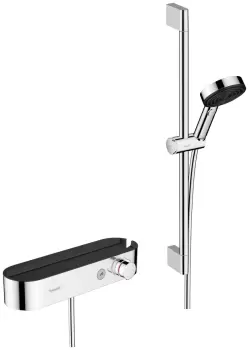 Baterie dus termostatata Hansgrohe ShowerTablet Select cu set de dus Pulsify Select S cu bara 0.65m imagine