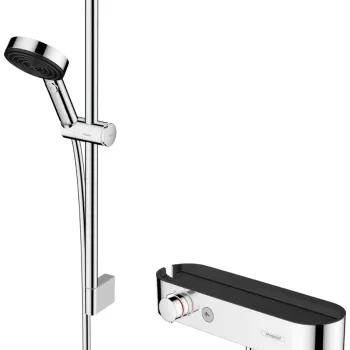 Baterie dus termostatata Hansgrohe ShowerTablet Select cu set de dus Pulsify Select S cu bara 0.65m imagine