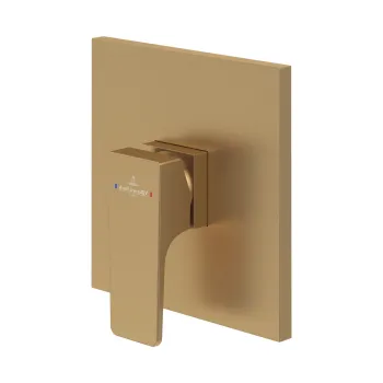 Baterie dus Villeroy & Boch Architectura Square cu montaj incastrat  necesita corp ingropat Vi-Box  auriu periat imagine