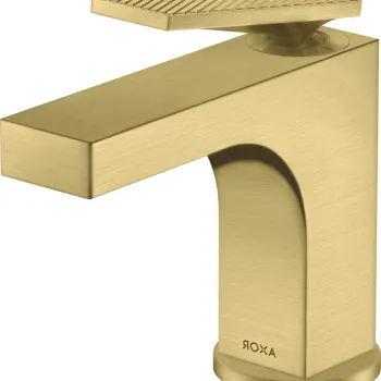Baterie lavoar Axor Citterio 90 EcoSmart levier rhombic ventil pop-up brushed brass imagine