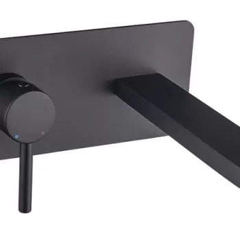 Baterie lavoar Besco Decco de perete negru mat imagine