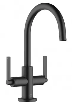 Baterie lavoar dubla comanda Kludi Nova Fonte Puristic negru mat imagine