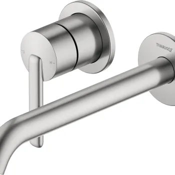 Baterie lavoar Duravit Balcoon de perete  proiectie 221mm  MinusFlow  inox periat imagine