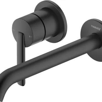 Baterie lavoar Duravit Balcoon de perete  proiectie 221mm  MinusFlow  negru mat imagine