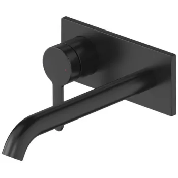 Baterie lavoar Duravit C.1 de perete pipa 225mm fara ventil necesita corp ingropat negru mat imagine