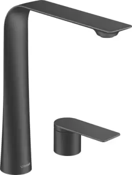 Baterie lavoar Duravit D.1 250 din doua elemente montare pe lavoar negru mat imagine