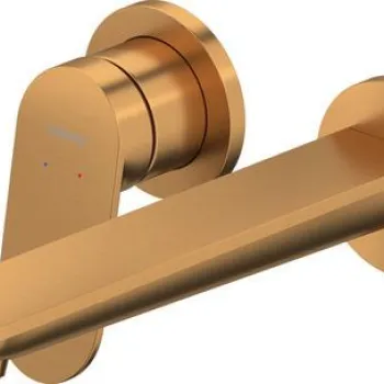 Baterie lavoar Duravit Wave din 2 elemente  de perete  necesita corp ingropat  bronz periat imagine