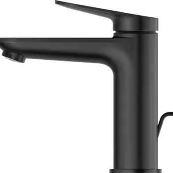 Baterie lavoar Duravit Wave M ventil pop-up negru mat imagine