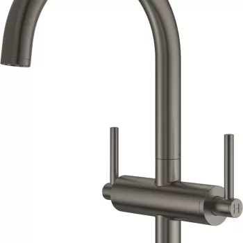 Baterie lavoar Grohe Atrio L cu dubla comanda brushed hard graphite imagine