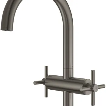 Baterie lavoar Grohe Atrio L cu dubla comanda  manere in cruce  brushed hard graphite imagine