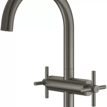 Baterie lavoar Grohe Atrio L cu dubla comanda manere in cruce brushed hard graphite imagine