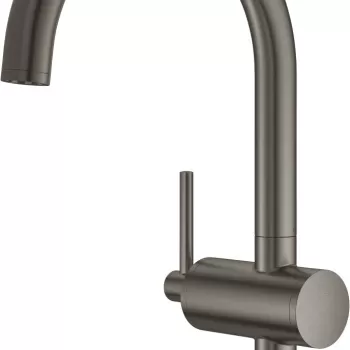 Baterie lavoar Grohe Atrio L cu pipa inalta ventil click-clack brushed hard graphite imagine