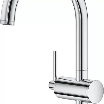 Baterie lavoar Grohe Atrio L cu pipa inalta ventil click-clack crom imagine
