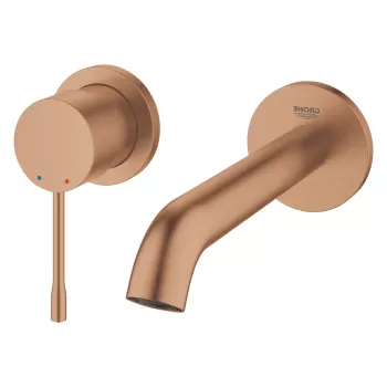 Baterie lavoar Grohe Essence New M din 2 elemente de perete montaj incastrat necesita corp ingropat brushed warm sunset imagine