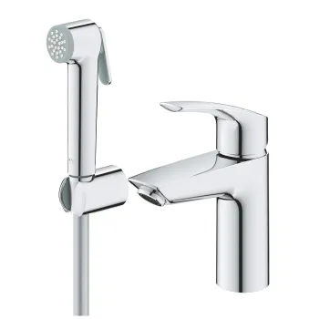 Baterie lavoar Grohe Eurosmart S cu set dus igiena intima  crom imagine
