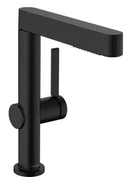 Baterie lavoar Hansgroghe Finoris 230 cu dus extractibil 2 tipuri de jet ventil push-open negru mat imagine