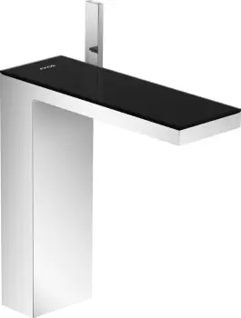 Baterie lavoar Hansgrohe Axor MyEdition 230 ventil push-open crom/sticla neagra imagine
