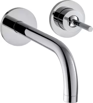 Baterie lavoar Hansgrohe Axor Uno 2 de perete din 2 elemente pipa 165mm montaj incastrat necesita corp ingropat imagine