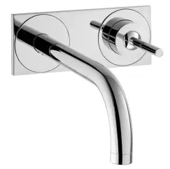 Baterie lavoar Hansgrohe Axor Uno levier joystick de perete pipa 165mm fara ventil montaj incastrat necesita corp incastrat imagine
