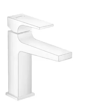Baterie lavoar Hansgrohe Metropol 110 ventil push-open alb mat imagine