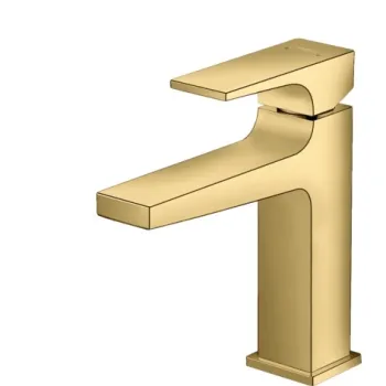 Baterie lavoar Hansgrohe Metropol 110 ventil push-open gold optic lustruit imagine