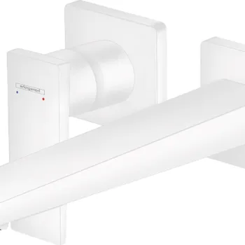 Baterie lavoar Hansgrohe Metropol de perete pipa 225mm fara ventil necesita corp incastrat alb mat imagine