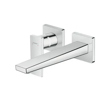 Baterie lavoar Hansgrohe Metropol de perete pipa 225mm fara ventil necesita corp incastrat crom imagine