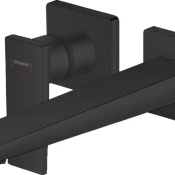 Baterie lavoar Hansgrohe Metropol de perete pipa 225mm fara ventil necesita corp incastrat negru mat imagine