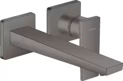 Baterie lavoar Hansgrohe Metropol de perete pipa 225mm fara ventil necesita corp incastrat negru periat imagine