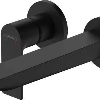 Baterie lavoar Hansgrohe Rebris E EcoSmart cu pipa 200mm montaj incastrat necesita corp ingropat negru mat imagine