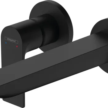 Baterie lavoar Hansgrohe Rebris E EcoSmart cu pipa 200mm montaj incastrat necesita corp ingropat negru mat imagine