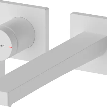 Baterie lavoar Hansgrohe Tecturis E din 2 elemente de perete pipa 22.5cm alb mat imagine