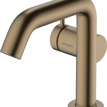 Baterie lavoar Hansgrohe Tecturis S 110 Fine CoolStart ventil click-clack bronz periat imagine