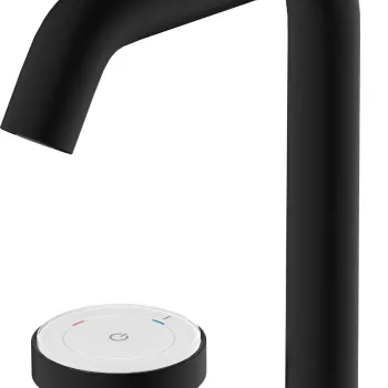 Baterie lavoar Hansgrohe Tecturis S 150 CoolStart EcoSmart+ din doua elemente montare pe lavoar actionare rotativa negru mat imagine