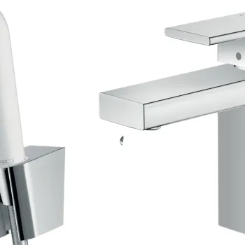 Baterie lavoar Hansgrohe Vernis Shape cu dus tip bideu pentru igiena intima imagine