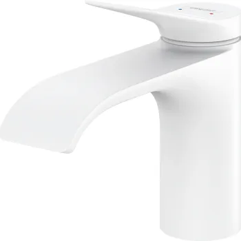 Baterie lavoar Hansgrohe Vivenis 80 ventil pop-up alb mat imagine