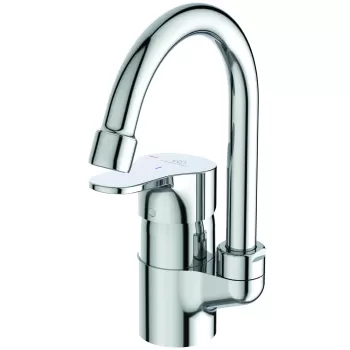 Baterie lavoar Ideal Standard Cerabase Blue Start cu pipa inalta tubulara ventil click-clack crom imagine