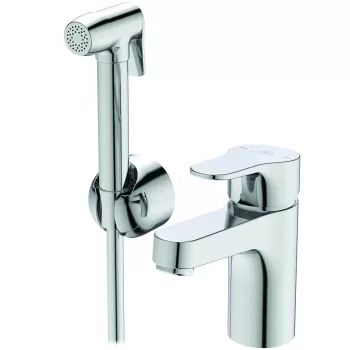 Baterie lavoar Ideal Standard Cerabase H80 cu set tip bideu pentru igiena intima crom imagine