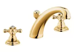 Baterie lavoar Kludi 1926 din 3 elemente pipa 15cm ventil pop-up Gold imagine