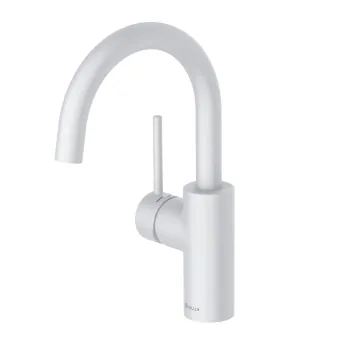 Baterie lavoar Kludi Bozz cu pipa inalta rotativa fara ventil alb mat imagine