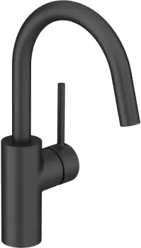 Baterie lavoar Kludi Bozz cu pipa inalta rotativa fara ventil negru mat imagine