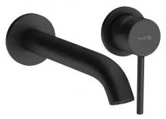 Baterie lavoar Kludi Bozz de perete negru mat pipa 230mm necesita corp ingropat imagine