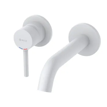 Baterie lavoar Kludi Bozz de perete pipa 180mm necesita corp ingropat alb mat imagine