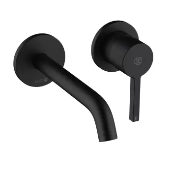 Baterie lavoar Kludi Nova Fonte Pura de perete pipa 180mm necesita corp incastrat negru mat imagine